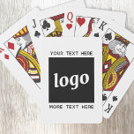 Simple Logo With Text Business Playing Cards<br><div class="desc">Add your own logo and choice of text to this design.  Remove the top or lower text if you prefer.  Minimalist and professional.  Great for a promotional product for your clients and customers.</div>