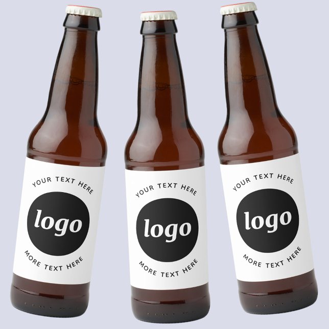 Simple Logo With Text Business Promotional Beer Bottle Label (Custom logo with text business promotional beer bottle label)