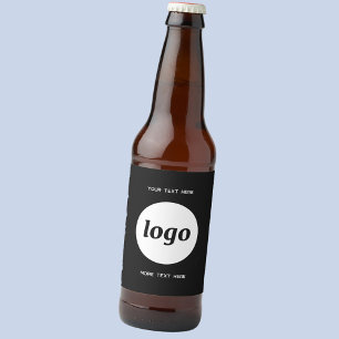 Simple Logo With Text Business Promotional Beer Bottle Label