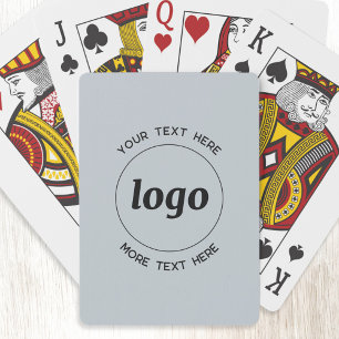 Simple Logo With Text Business Promotional Blue Playing Cards