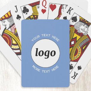 Simple Logo With Text Business Promotional Blue Playing Cards