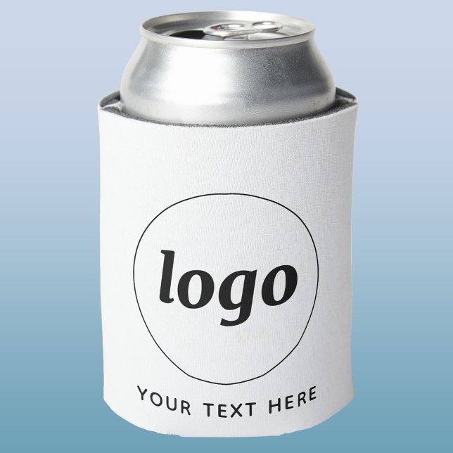Simple Logo With Text Business Promotional Can Cooler (Logo and custom text promotional business can cooler)