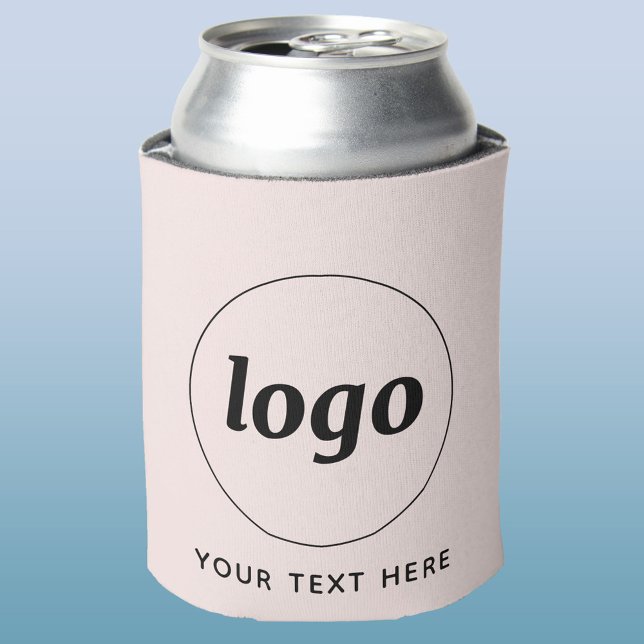 Simple Logo With Text Business Promotional Can Cooler (Logo and custom text promotional business can cooler)
