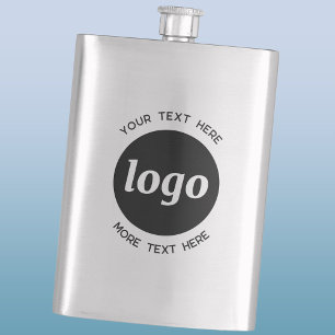 Simple Logo With Text Business Promotional Hip Flask