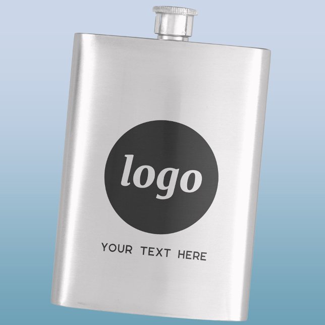Simple Logo With Text Business Promotional Hip Flask (Simple logo with text business branding promotional flask)