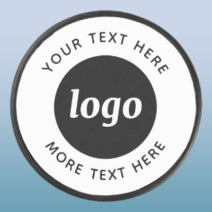 Simple Logo With Text Business Promotional Hockey Puck
