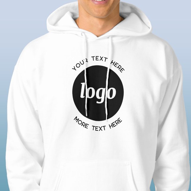 Simple Logo With Text Business Promotional Hoodie (Logo and custom text business promotional or uniform hoodie)
