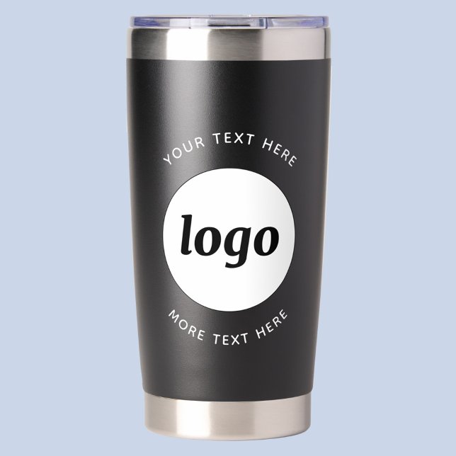 Simple Logo With Text Business Promotional Insulated Tumbler (Logo with custom text business promotional branding thermal tumbler water bottle)