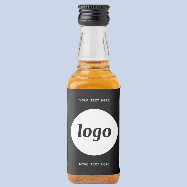 Simple Logo With Text Business Promotional Liquor Bottle Label (Simple logo with custom text promotional business branding mini liquor bottle label)