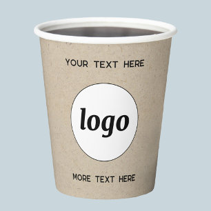 Simple Logo With Text Business Promotional Paper Cups