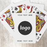 Simple Logo With Text Business Promotional Playing Cards<br><div class="desc">Add your own logo and choice of text to this design.  Remove the top or lower text if you prefer.  Minimalist and professional.  Great as a promotional product for your clients and customers.</div>