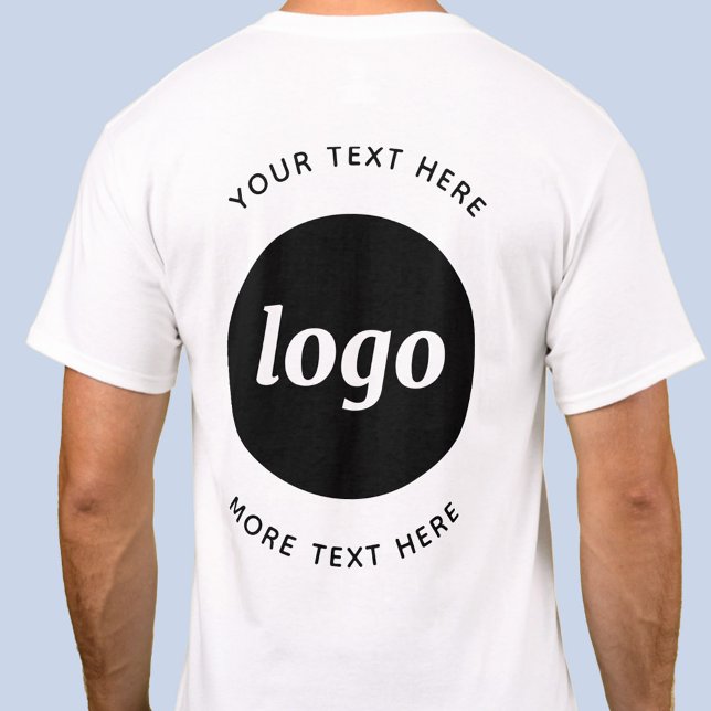 Simple Logo With Text Business Promotional T-Shirt (Simple logo with text back print promotional business t-shirt)