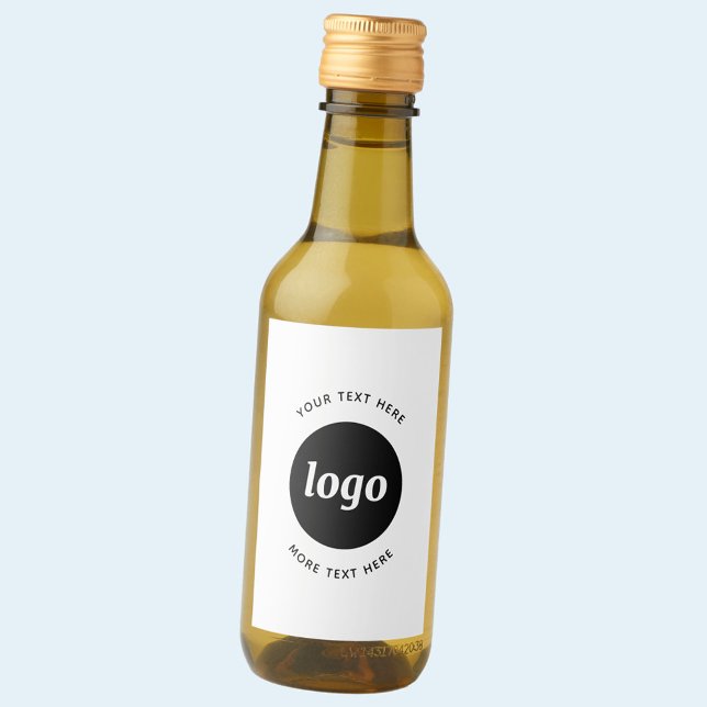 Simple Logo With Text Business Promotional Wine Label (Custom logo with text business promotional wine bottle label)
