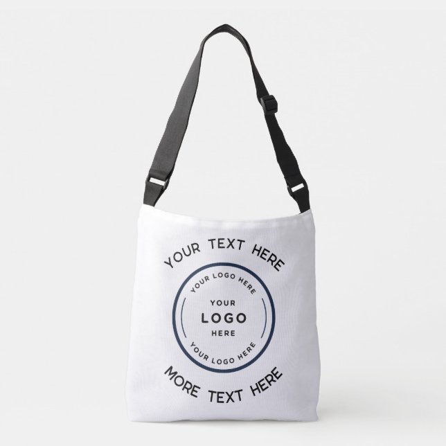 Simple Logo With Text Business Reusable Grocery  Crossbody Bag (Front)