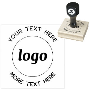 Simple Logo With Text Business Rubber Stamp