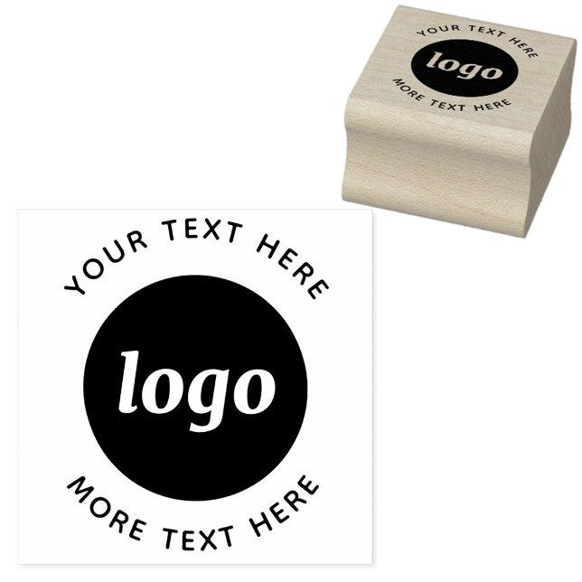 Simple Logo With Text Business Rubber Stamp (Simple logo with text business promotional rubber stamp)