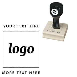 Simple Logo With Text Business Rubber Stamp