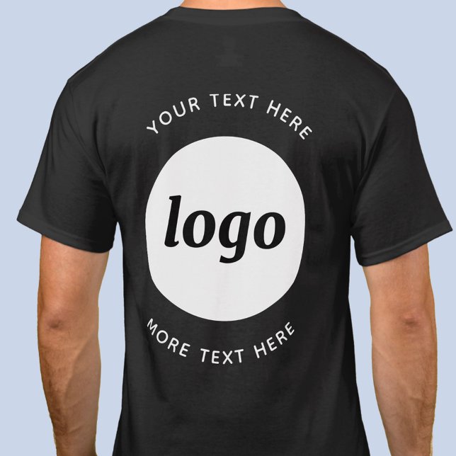 Simple Logo With Text Business T-Shirt (Simple logo with text promotional business back print t-shirt)