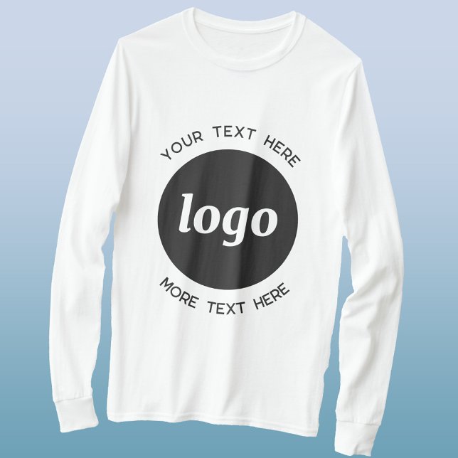 Simple Logo With Text Business T-Shirt (Logo with custom text business promotional or uniform T-shirt)