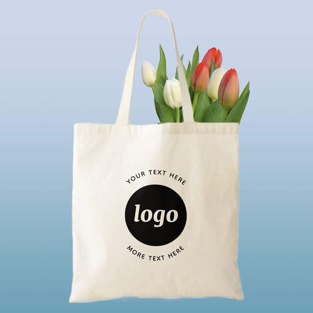 Simple Logo With Text Business Tote Bag (Logo with text business promotional tote bag)