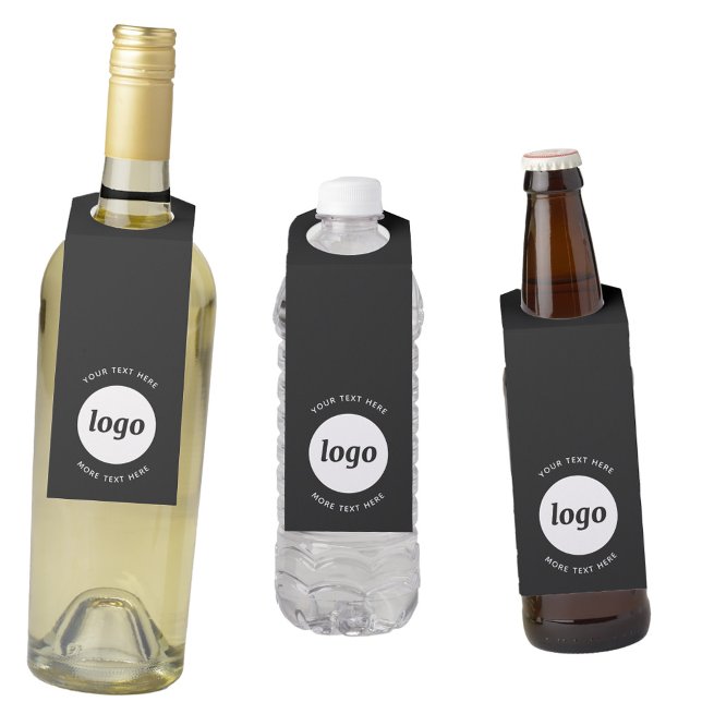 Simple Logo with Text Promotional Business Bottle Tag (Logo and custom text business promotional bottle hanger tags)