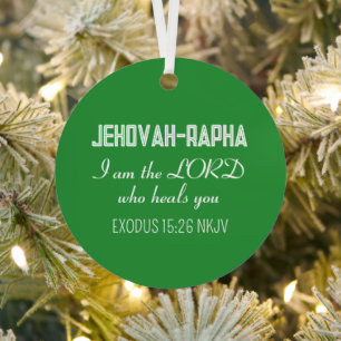 Simple Lord Who Heals Green Minimalist Christmas Metal Tree Decoration