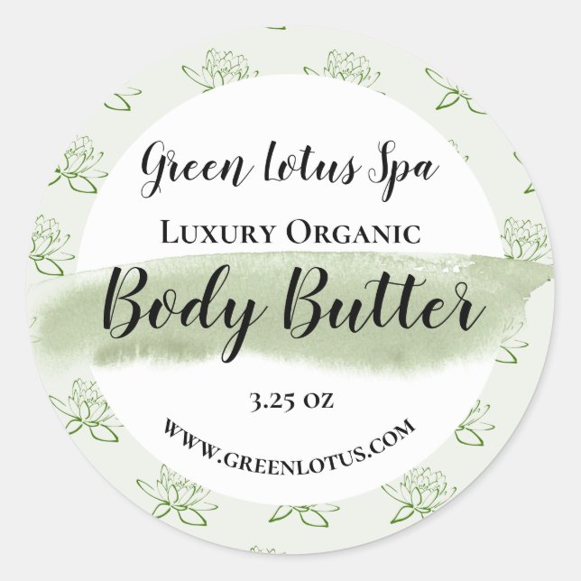Simple Lotus Body Butter Product Packaging Label (Front)