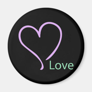 Simple Love and Heart Magnet