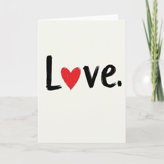 Simple Love Brushstroke Card (Front)