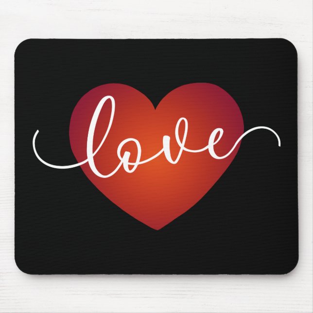 Simple Love Calligraphy Valentine | Mousepad (Front)