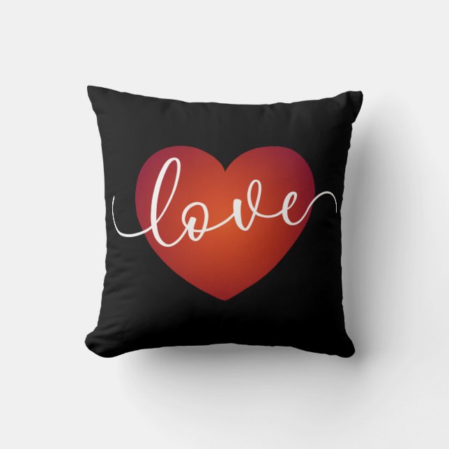 Simple Love Calligraphy Valentine | Throw Pillow (Front)