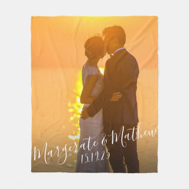 Simple Love Editable Colour Personalised Blanket (Front)