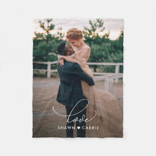 Simple Love Editable Colour Personalised Blanket