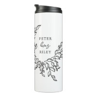 Simple Love Script Botanical Wreath Couples Photo