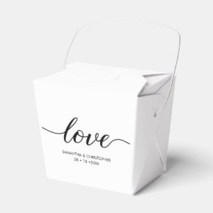 Simple Love Script Wedding custom Chic Favour Box