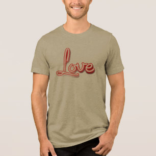 Simple LOVE Typography T-Shirt Tri-Blend Shirt