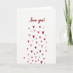 Simple Love You Falling Hearts Card
