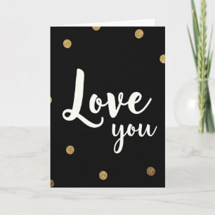 Simple Love You Gold Glitter Dot Card