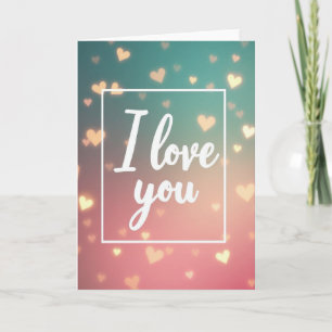 Simple Love You Heart Pattern Card