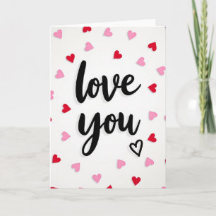 Simple Love You Raised Hearts Card