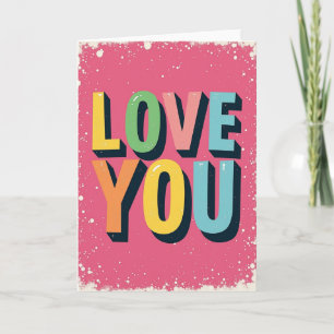 Simple Love You Speckled Card