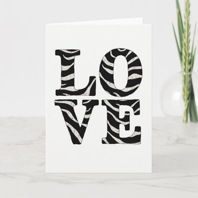 Simple Love Zebra Card (Front)