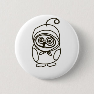 simple loveable owl 6 cm round badge