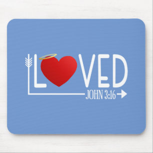 Simple Loved Bible Verse Valentine   Mousepad