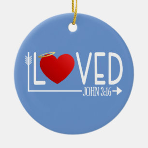 Simple Loved Bible Verse Valentine Ornament