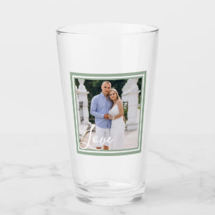 Simple Lovely Valentine's Couple Beer Glass