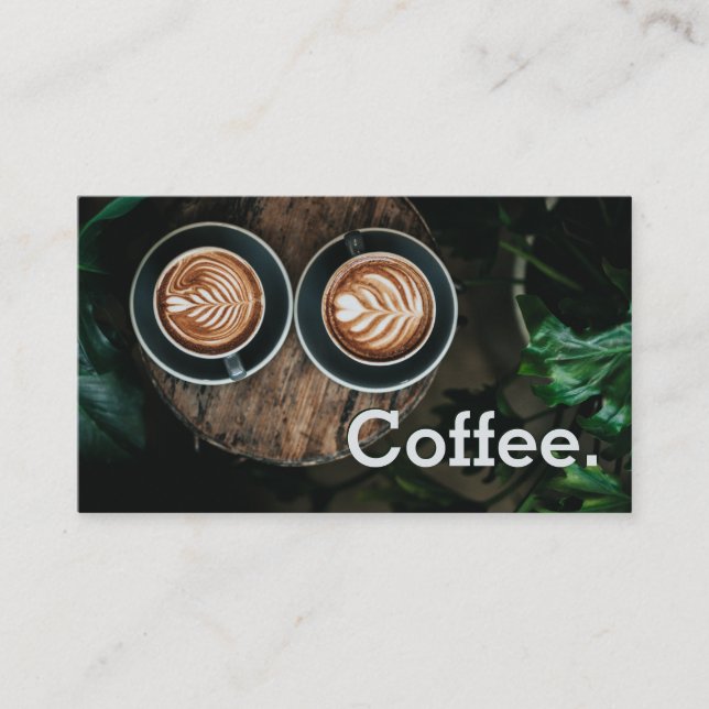 Simple Loyalty Two Cups Coffee Art Punch-Card Card (Front)