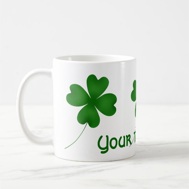 Simple lucky shamrock coffee mug (Left)
