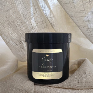 Simple lux typography black gold heart square sticker