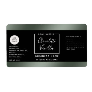 Simple lux typography black green cosmetics logo